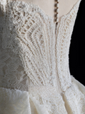 Chic A Line Halter Tulle Lace Long Wedding Dresses HZ1024