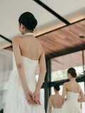 Elegant A Line Halter White Chiffon Long Wedding Dresses HZ1024