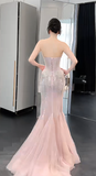 Timeless Mermaid Starpless Tulle Sequin Beaded Long Wedding Dresses HZ1024