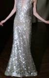 Timeless Mermaid Halter Sequin Long Wedding Dresses HZ1024