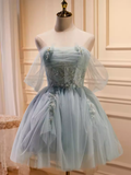 Elegant Ball Gown Off The Shoulder Tulle Party Dress Lace Homecoming Dresses HZ1024
