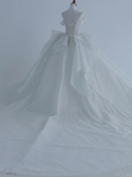 Timeless Ball Gown Strapless Satin Sequin Beads Long Wedding Dresses HZ1024