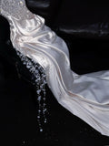 Gorgeous Mermaid Spaghetti Straps Satin Sequin Beads Long Wedding Dresses HZ1024