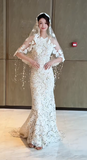 Gorgeous Mermaid Halter Tulle Lace Applique With Veil Long Wedding Dresses HZ1024