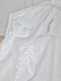 Dreamy Ball Gown Strapless Tulle Sequin Applique Long Wedding Dresses HZ1024