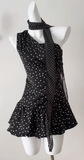 Sweet 16th Black A Line One Shoulder Satin Polka Dots Short Homecoming Dress Birthday Outfits HZ1024