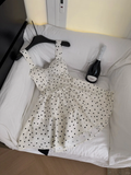 Pretty 17th A Line Sweetheart Satin Polka Dots Beads Short Homecoming Dress Birthday Outfits HZ1024