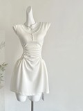 Chic 18th A Line U Neck Satin Short Homecoming Dress Birthday Outfits HZ1024