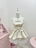 Cute A Line Spaghetti Straps Satin Tulle Beads Short Homecoming Dress 15th Birthday Outfits HZ1024
