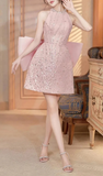 Simple A Line Scoop Short Birthday Dress Pink Homecoming Dresses HZ1024
