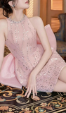 Simple A Line Scoop Short Birthday Dress Pink Homecoming Dresses HZ1024
