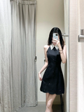 Classy A Line Halter Black Satin Beads Short Homecoming Dress 16th Birthday Outfits HZ1024