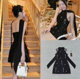 Simple A Line Scoop Neckline Short Birthday Dress Black Homecoming Dresses HZ1024