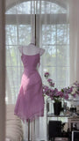 Chic Mermaid Spaghetti Straps Chiffon Embroidery Short Homecoming Dress 19th Birthday Outfits HZ1024