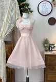 Pretty A Line Halter Satin Chiffon Short Homecoming Dress 16th Birthday Outfits HZ1024