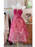 Simple A line Scoop Pink Birthday Dress Lace Homecoming Dresses HZ1024