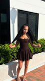 Unique A Line Spaghetti Straps Brown Satin Short Homecoming Dress 19th Birthday Outfits HZ1024