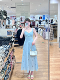 Pretty A Line V Neck Satin Lace Long Prom Dresses Formal Dress HZ1024