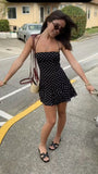 Chic A Line Halter Satin Polka Dots Short Homecoming Dress 18th Birthday Outfits HZ1024