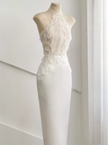 Elegant Sheath White Birthday Dress Lace Homecoming Dresses HZ1024