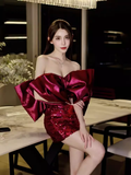 Elegant Sheath Strapless Sequin 18th Birthday Dress Short Homecoming Dresses HZ1024