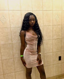 Pretty Mermaid Spaghetti Straps Satin Short Homecoming Dress 21th Birthday Outfits HZ1024