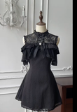 Chic Black A Line Satin Lace Short Homecoming Dress 18th Birthday Outfits HZ1024