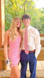 Shiny Mermaid Spaghetti Straps Pink Sequin Short Homecoming Dress 19th Birthday Outfits HZ1024
