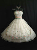 Vintage Ball Gown Strapless Tulle Applique Short Homecoming Dress 19th Birthday Outfits HZ1024