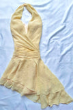 Cute Halter Pastel Yellow A Line Chiffon Short Homecoming Dress 18th Birthday Outfits HZ1024