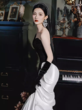 Sexy Mermaid Sweetheart Sequin Black Prom Dresses HZ1024