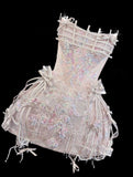 Sweet 16th Pink A Line Strapless Satin Sequin Short Homecoming Dress Birthday Outfits HZ1024