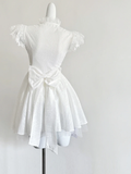 Princess White A Line Satin Lace Short Homecoming Dress 19th Birthday Outfits HZ1024