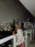 Unique Sexy A Line Spaghetti Straps Satin With Ruffle Hem Short Homecoming Dress 19th Birthday Outfits HZ1024