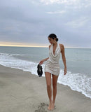 Charming Mermaid Halter Sequin Short Homecoming Dress 23th Birthday Outfits HZ1024