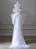 Luxury Senior Evening Dresses Bow Strapless Beading Off The Shoulder Shiny Sequin Prom Dress Party Dress HZ1024