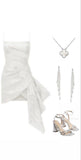 Chic Sheath Satin Straps Short White Homecoming Dress 18th Birthday Outfits HZ1024