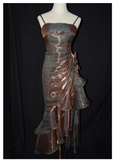 Vintage High Low Straps Ruffles Long Prom Dresses HZ1024