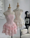 Vintage A line Strapless Sleeveless Lace Mini Homecoming Dress HZ1024