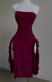 Sexy Sheath Strapless Slit Prom Dresses Homecoming Dress HZ1024