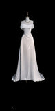 Fairytale Wedding Dress White Mermaid Off The Shoulder Satin Wedding Dresses HZ1024