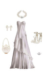 Sexy A line Sweetheart Party Dresses White Long Prom Dresses HZ1024