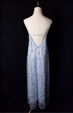 Vintage Mermaid Spaghetti Straps Sequin Prom Dresses HZ1024