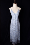 Vintage Mermaid Spaghetti Straps Sequin Prom Dresses HZ1024