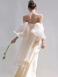 Fairytale Mermaid Off The Shoulder White Long Wedding Dresses HZ1024
