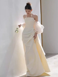 Fairytale Mermaid Off The Shoulder White Long Wedding Dresses HZ1024