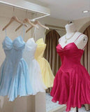 Simple A line Straps Birthday Dress Short Homecoming Dresses HZ1024