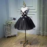Vintage A line Straps Black Birthday Outfits Tulle Homecoming Dress HZ1024