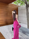 Sexy Sheath One Shoulder Slit Chiffon Long Prom Dress With Ruffles HZ1024