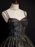 Sexy A line Straps Tulle Black Short Homecoming Dresses HZ1024